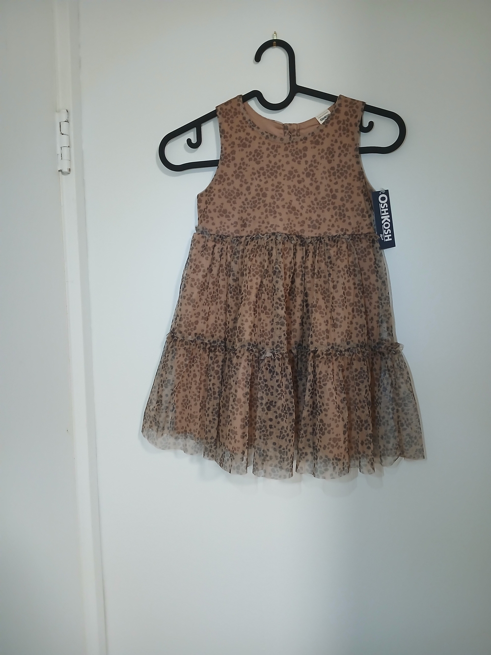 OshKosh B'gosh Brown Tiered Animal-Print Tulle Dress for Girls